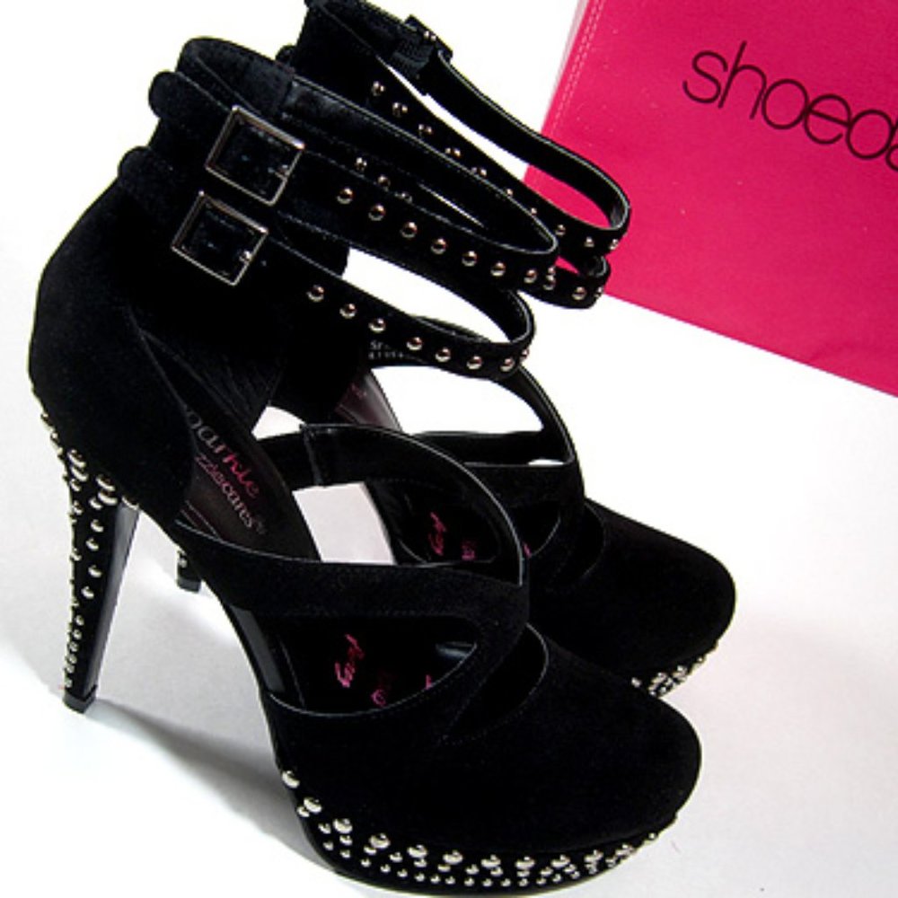 Sparkle by Perez Hilton Studded Suede Platform
